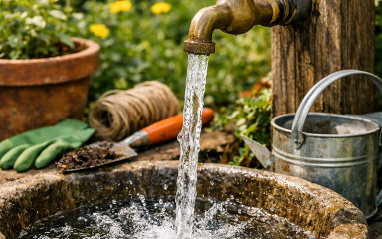 Open tap in garden.